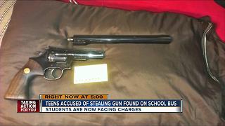 Teens accused of stealing gun found on school bus