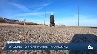 A woman walks across the country to help fight human trafficking