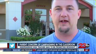 Parent concern of campaigning in the classroom