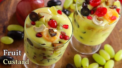 Fruit Custard Recipe - How To Make Fruit Custard At Home - Dessert Recipe - Fruit Custard - Ruchi