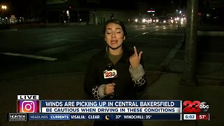 Dusty winds in Downtown Bakersfield