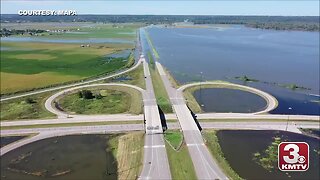 MAPA drone footage of I-680 & I-29 flooding