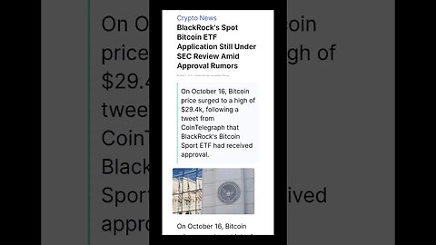 BlackRock Bitcoin ETF Approval Rumors | Is Bitcoin Headed to $30,000?