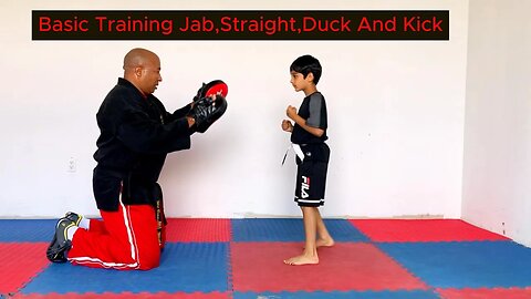 Basic kick Boxing Training Jab, Straight, Duck & Kick | basic kickboxing moves #martialarts #karate