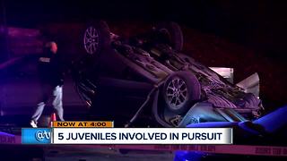 5 juveniles in stolen car arrested after police chase, crash