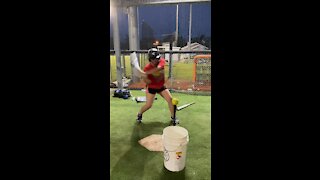 Batting practice - softball swing