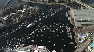 Super Bowl Victory Celebration aerial view