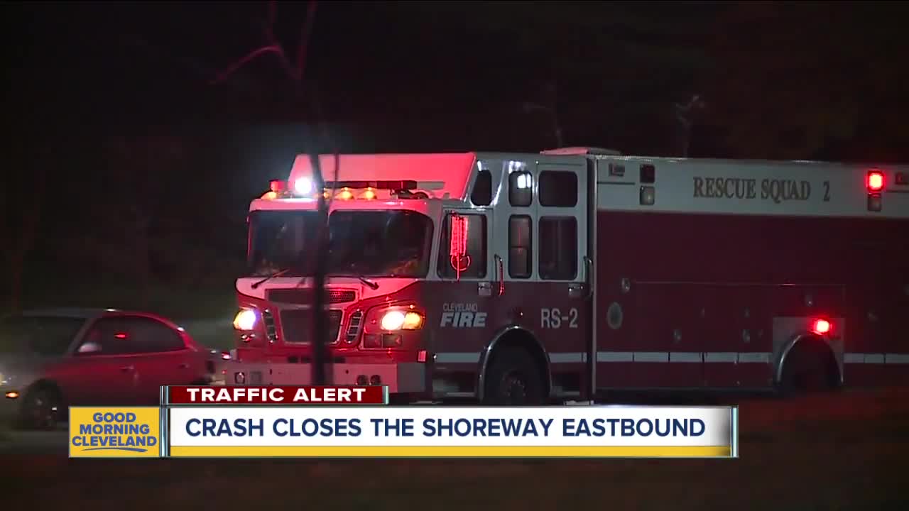 Crash closed the shoreway eastbound