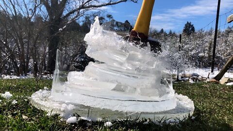 Smashing Ice with a 10 pound Hammer