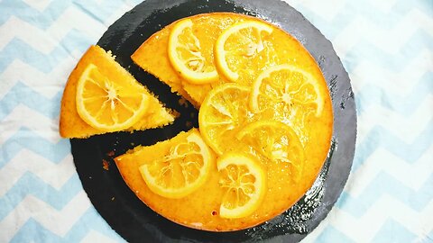 Eggless sponge Lemon Cake.