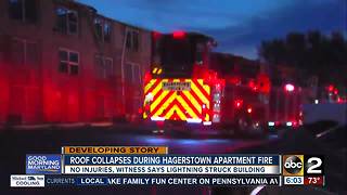 Possible lightning strike sparks apartment fire, dozens displaced