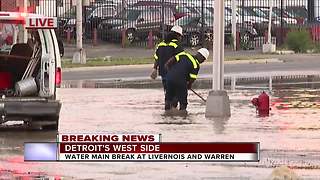 Crews working on water main break on Detroit's west side