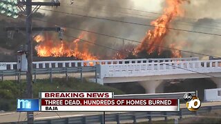 Fires destroy homes in Tijuana, Rosarito