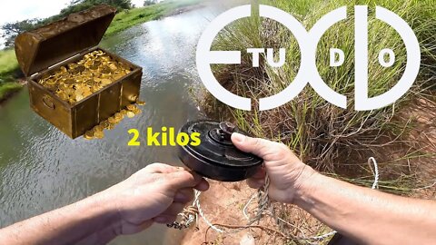 Magnetic fishing with 2 kilos Bomber Speaker magnet hidden waterfall | Pesca magnética com imã