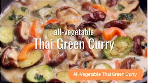 Keto Diet Recipe All Vegetable Thai Green Curry #Recipes #Keto