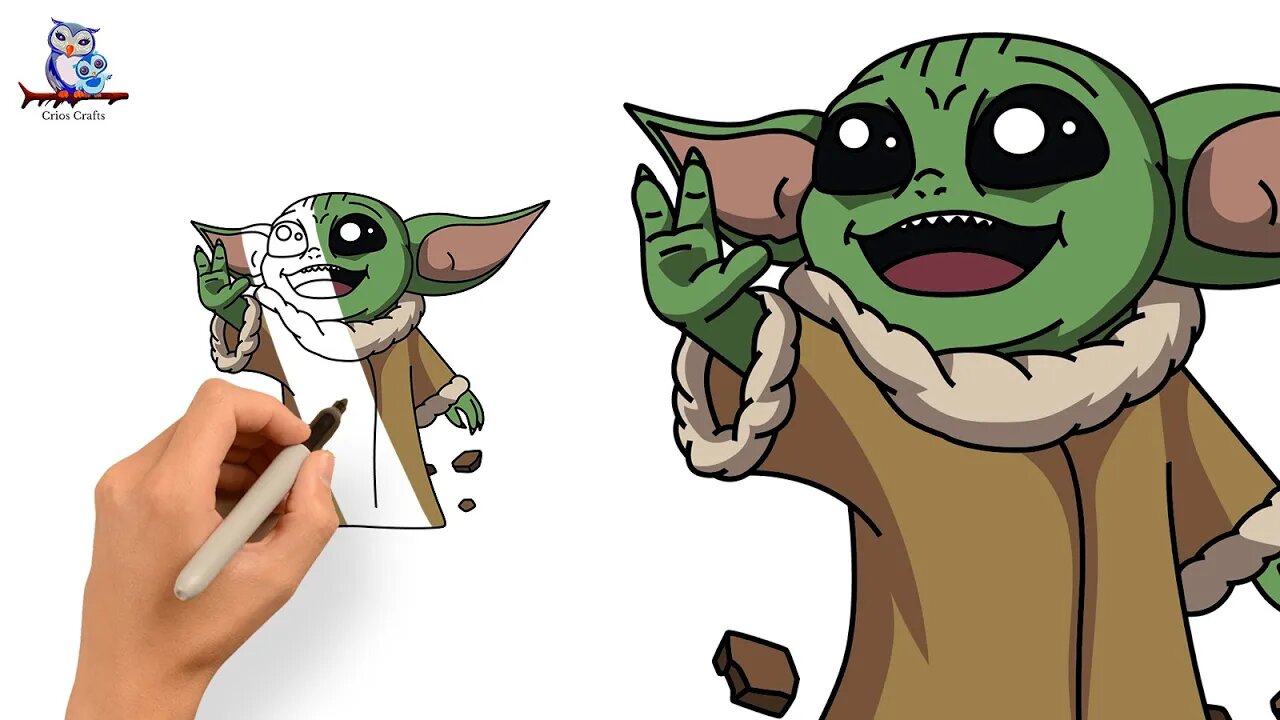 Baby Yoda Drawing Amazing - Drawing Skill