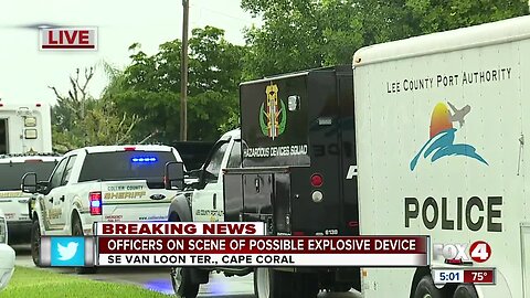 Cape Coral Police responding to a suspicious device at a home in Cape Coral