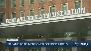 FDA wants sesame added to food label due to allergies