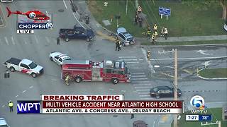 2 injured after crash outside Atlantic High School