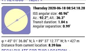 Solar transit 06-18-20