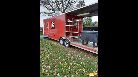 2018 - 8' x 30' Barbecue Food Trailer with Bathroom and Porch for Sale in Pennsylvania