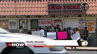 Community activists protest local liquor store in Barrio Logan
