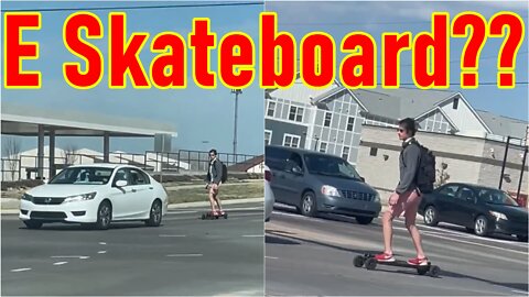 Guy Ride Electric Skateboard On The Road — WICHITA, KS | Dashcam | Caught On Camera | Footage Show