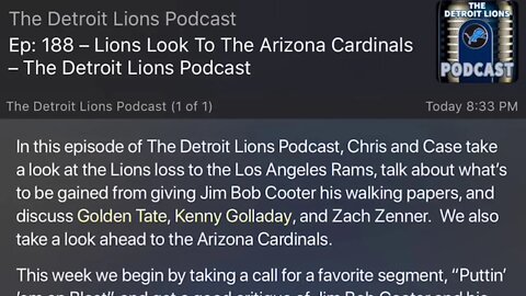 The Detroit Lions Podcast Covers the Detroit Pandas