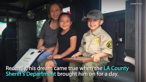 A group of local law enforcement officers made this little boy’s dream come true
