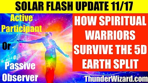 SOLAR FLASH UPDATE 11/17 HOW SPIRITUAL WARRIORS SURVIVE 5D EARTH SPLIT - YOU MUST CHOOSE TO SHIFT