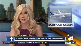 Camera planted in bathroom on San Diego flight