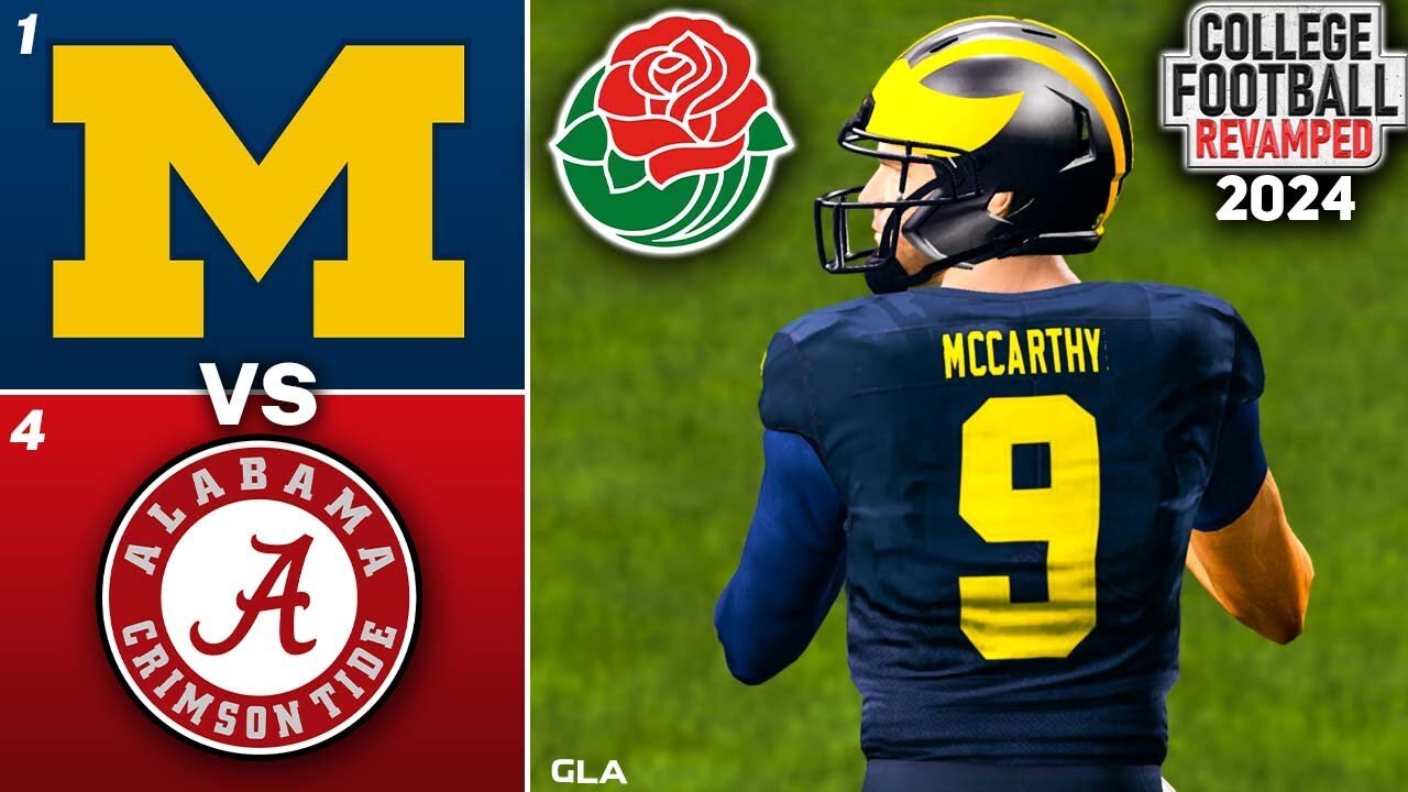 Michigan vs. Alabama 2024 Rose Bowl Simulation College Football