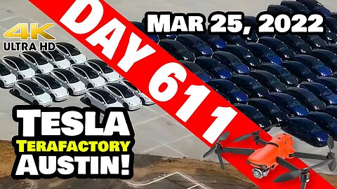 MORE WHITE MODEL Ys AT GIGA TEXAS! - Tesla Gigafactory Austin 4K Day 611 - 3/25/22 - Tesla Texas