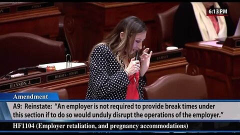 Rep Berg: Names it the “Leaky Boob Amendment”