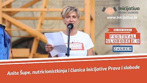Anita Šupe, govor na Festivalu Slobode 2.0 Zagreb 18.09.2021.