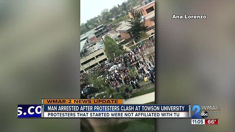 Man arrested after students counter-protest hate group on Towson University campus