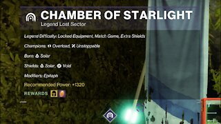 Destiny 2, Legend Lost Sector, Chamber of Starlight on the Dreaming City 10-30-21