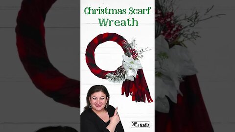 Dollar Tree Christmas Scarf wreath DIY Tutorial 🎄