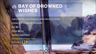 Destiny 2, Legend Lost Sector, Bay of Drowned Wishes on the Dreaming City 8-24-21