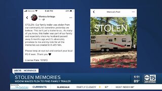 Widow of Tempe firefighter pleads for stolen trailer to be brought back