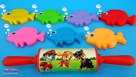 Learn Colors with 7 Color Play Doh Fish & Learn Sea Animals Names with Dolphin Octopus Surprise Toys