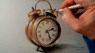 How I draw a realistic alarm clock