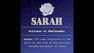 Sarah Name Analysis [GMG Originals]