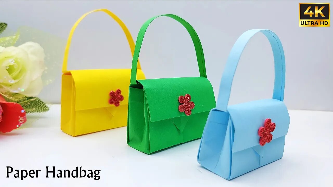 DIY PAPER HANDBAG I How to make paper gift bag l Easy DIY paper craft -  YouTube