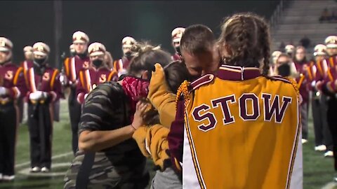 Guardsman returns from deployment, surprises family at Stow-Munroe Falls football game