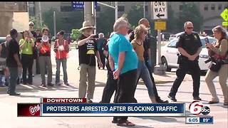 Protesters with "Poor People's Campaign" arrested for blocking downtown Indy street