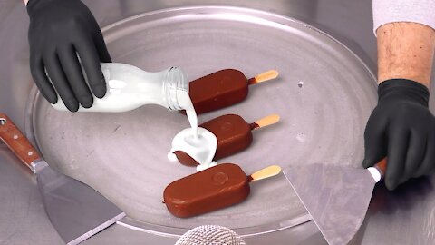 Magnum Ice Cream Hack - ASMR | how to make Magnum Popsicles to Ice Cream Rolls - Food Transformation