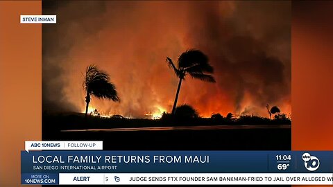 San Diego family who fled Maui wildfires safely returns home