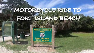 MOTORCYCLE RIDE TO FORT ISLAND BEACH in CRYSTAL RIVER , FLORIDA