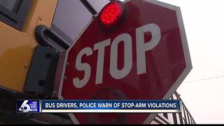 Police, bus drivers warn of stop-arm violations